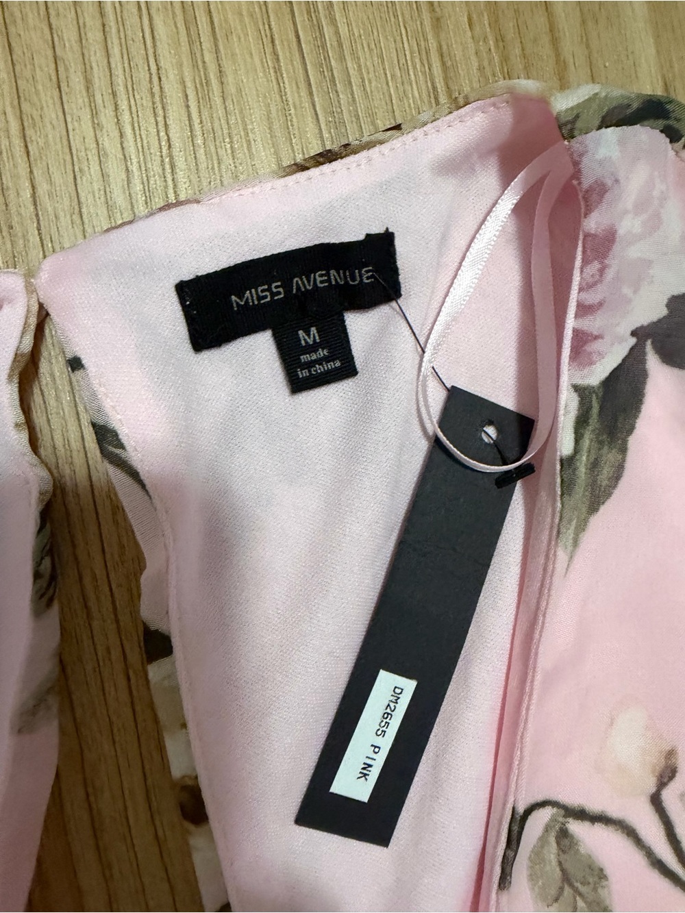 Miss Avenue Pink Floral V-Neck Romper with Waist Tie - Picture 5 of 6